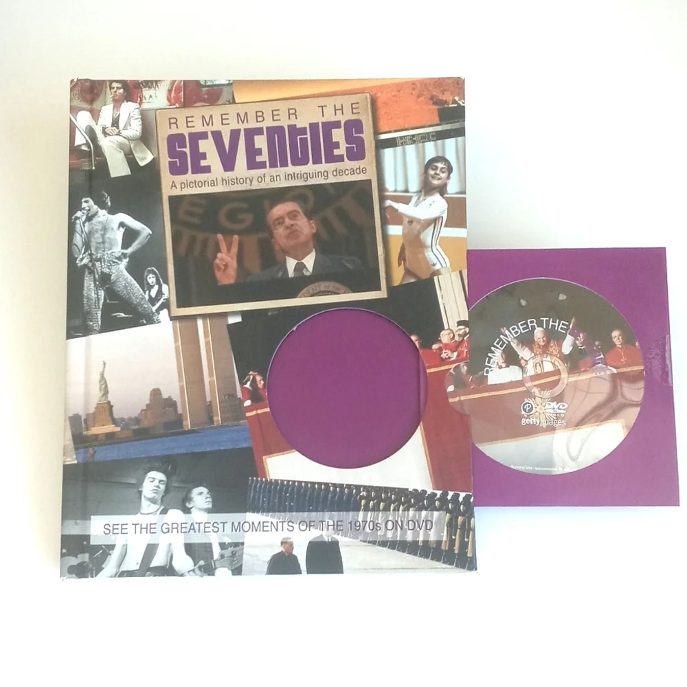 Remember the Seventies: Pictorial History Hardback Book w DVD Queen David Bowie